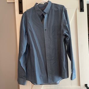 Van Heusen Men's Casual Blue Geometric Shirt